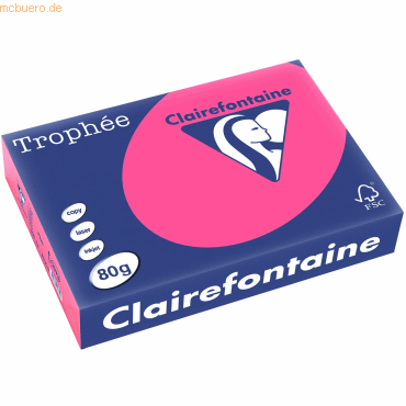 Clairefontaine Kopierpapier Trophee A4 80g/qm VE=500 Blatt neonrosa von Clairefontaine