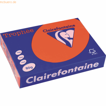 Clairefontaine Kopierpapier Trophee Intensiv A4 80g/qm ziegelrot VE=50 von Clairefontaine