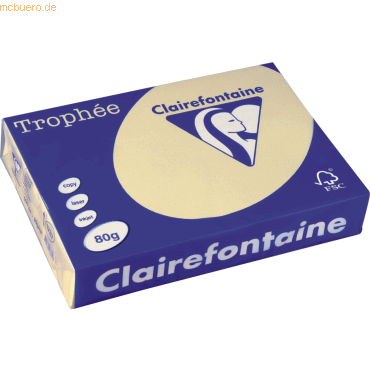 Clairefontaine Kopierpapier Trophee Pastell A4 80g/qm chamois VE=500 B von Clairefontaine