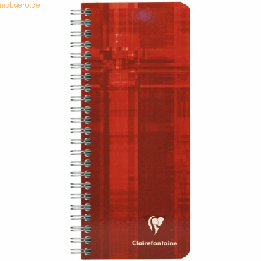 5 x Clairefontaine Spiralheft 8,5x20cm kariert 90 Blatt farbig sortier von Clairefontaine