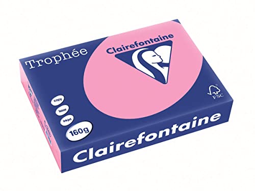 Clairefontaine 1013C - Ries mit 250 Blatt Druckerpapier / Kopierpapier Trophée, DIN A4 (21x29,7 cm), 160g, Heckenrosa Pastellfarbe, 1 Ries von Clairefontaine