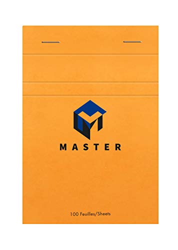 Clairefontaine 10706C - Schreibblock / Notizblock Calligraphe Master, kopfseitig geheftet, DIN A6 10,5x14,8 cm, 50 Blatt kariert, 70g, Orange, 1 Stück von Clairefontaine