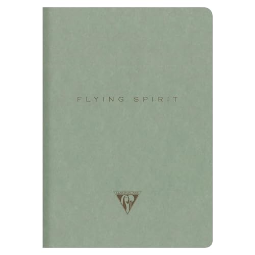 Clairefontaine 107536C – Flying Spirit Green Notizbuch, Textilnähte, 14,8 x 21 cm, 96 Seiten, liniert, verschiedene Motive, elfenbeinfarbenes Papier, 90 g von Clairefontaine