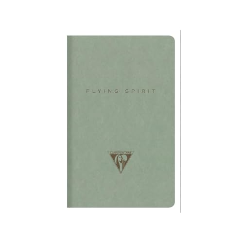 Clairefontaine 107586C – Flying Spirit Green Notizbuch, Textilnähte, 7,5 x 12 cm, 48 Seiten, liniert, verschiedene Motive, elfenbeinfarbenes Papier, 90 g von Clairefontaine