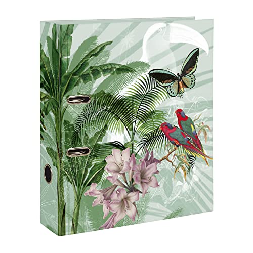 Clairefontaine 115779C - Jungle harmony, Ordner DIN A4, Rückenbreite 7cm, ideal für Home Office, 1 Stück von Clairefontaine