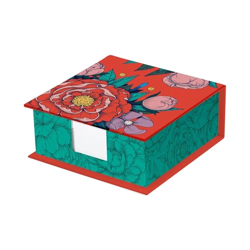 Clairefontaine - 116226C – Ein Würfelblock aus Karton mit 300 Blättern, 9,8 x 9,8 cm, elfenbeinfarbenes Papier, 90 g – Box mit Blumendekor Frida Kahlo 11 x 11 x 4 cm – Box mit Satin-Finish, Kollektion von Clairefontaine