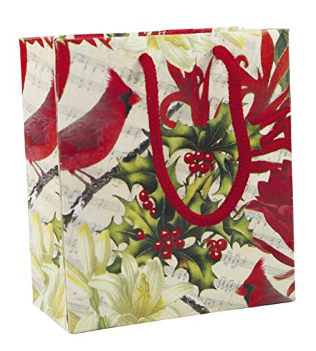 Clairefontaine 211762C - Un Petit Sac Cadeau Premium - Format Pocket - Dimensions : 12x4,5x13,5cm - 170g - Motif : Fleurs Rouges, Noël, Vert Et Rouge- Idéal Pour : Parfum, Livre Poche, Jeu Société von Clairefontaine