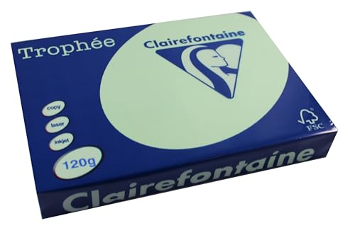 Clairefontaine 1216C - Ries Druckerpapier / Kopierpapier Trophee, intensive Farben, DIN A4, 120g, 250 Blatt, Grün, 1 Ries von Clairefontaine