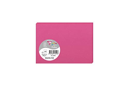 Clairefontaine 1324C Packung mit 25 Karten Pollen in Format C6, 110 x 155mm, 210g, fuchsia von Clairefontaine