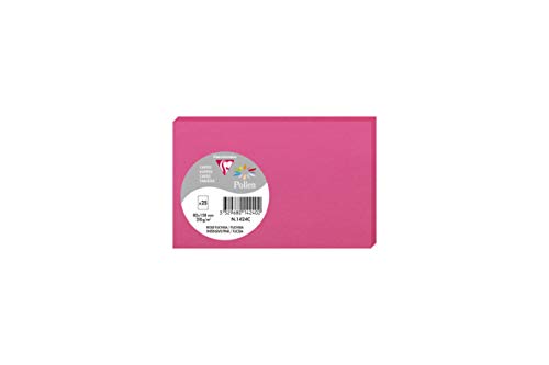 Clairefontaine 1424C Packung (mit 25 Karten Pollen, 82 x 128mm) 210g, Fuchsia von Clairefontaine