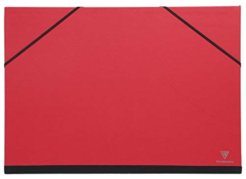 Clairefontaine 144405C Zeichenmappe Maya mit Gummizugverschluß, praktisch und robust, 52 x 72cm, 1 Stück, Rot von Clairefontaine