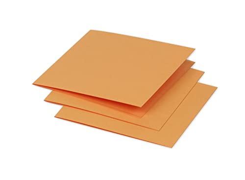 Clairefontaine 16136C - Packung mit 25 Doppelkarten Pollen 116x116mm 210g, gefaltet, ideal für Ihre Einladungen und Korrespondenz, Clementine, 1 Pack von Clairefontaine