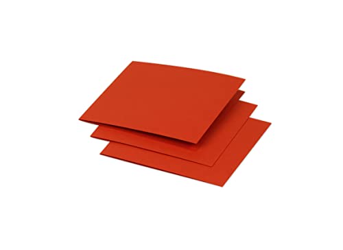 Clairefontaine 16171C - Packung mit 25 Doppelkarten Pollen 116x116mm 210g, gefaltet, ideal für Ihre Einladungen und Korrespondenz, Korallenrot, 1 Pack von Clairefontaine