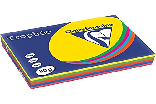 Clairefontaine Trophee Papier sortiert Intensiv/1704C 80 g/qm Inh.5x 100 von Clairefontaine