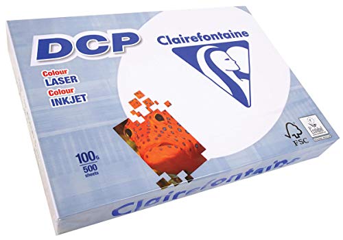 Clairefontaine 1822C Druckerpapier DCP Premium Kopierpapier für farbintensiven Bilderdruck, DIN A3, 29,7 x 42cm, 100g, 1 Ries mit 500 Blatt, Weiß von Clairefontaine