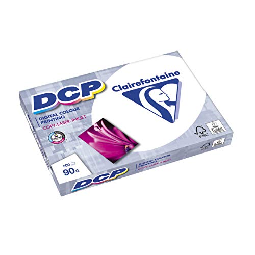 Clairefontaine 1834C Druckerpapier DCP Premium Kopierpapier für farbintensiven Bilderdruck, DIN A3, 29,7 x 42cm, 90g, 1 Ries mit 500 Blatt, Weiß von Clairefontaine