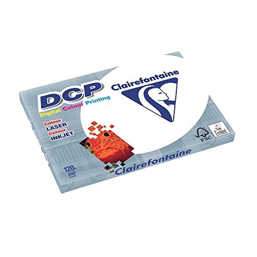 Clairefontaine 1845C Druckerpapier DCP Premium Kopierpapier für farbintensiven Bilderdruck, DIN A3, 29,7 x 42cm, 120g, 1 Ries mit 250 Blatt, Weiß von Clairefontaine