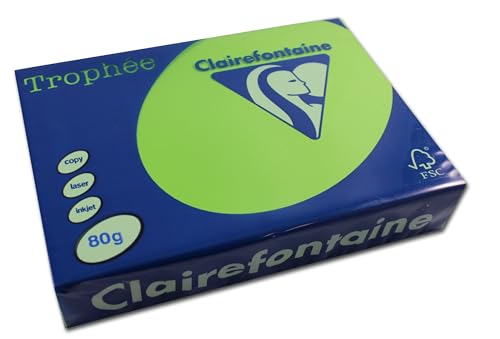 Clairefontaine 1875C - Ries Druckerpapier / Kopierpapier Trophee, intensive Farben, DIN A4, 80g, 500 Blatt, Minz, 1 Ries von Clairefontaine