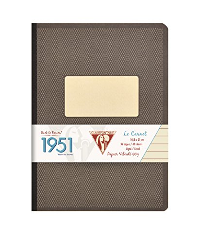 Clairefontaine 195146C Back to basics 1951 Heft (DIN A5, 14,8 x 21 cm, liniert, 96 Blatt) 1 Stück farbig sortiert von Clairefontaine