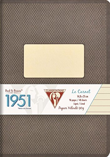 Clairefontaine 195236C Back to basics 1951 Heft (DIN A5, 14,8 x 21 cm, liniert, 48 Blatt) 1 Stück schwarz von Clairefontaine