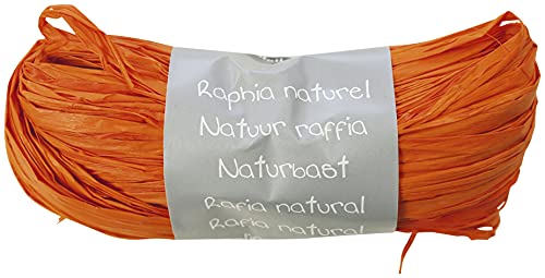 Clairefontaine - 196058Cpack – 8 Knäuel Raphia Orange – Set mit mehreren Fäden aus Raphia, Länge 1,50 m pro Faden, 50 g – kreative Hobbys – Geschenkverpackung – DIY mehrere von Clairefontaine