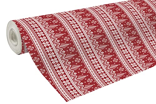 Clairefontaine 201341C Geschenkpapier Alliance (große Breite, 50 x 0,70m, 60g/qm, ideal für Ihre Geschenke) 1 Rolle weihnachtsbäume rot von Clairefontaine