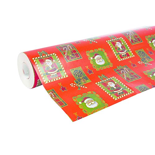 Clairefontaine 211302C - Rolle Geschenkpapier Alliance 50mx0m70, 60g, Weihnachtsmann Mosaik, 1 Rolle von Clairefontaine