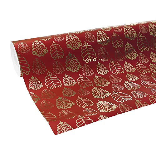 Clairefontaine 211739C Geschenkpapier Premium (50x0,70m, 80g/qm) 1 Rolle Weihnachten Rot/Gold von Clairefontaine