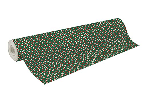 Clairefontaine 211947C - Rolle Geschenkpapier Alliance 60g, 50x0,70m, ideal für voluminöse Geschenke und Profis, 1 Rolle, Weihnachtsmütze von Clairefontaine