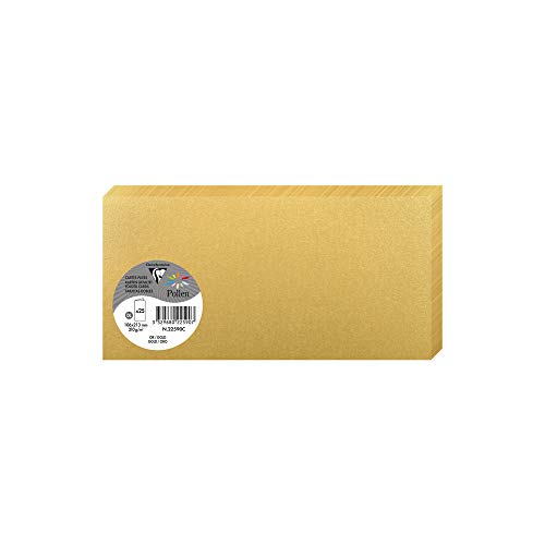 Clairefontaine 21506 C Pollen Pack 25 Klappkarten 10,6 x 21,3 cm 21.30 x 10.60 x 0.10 gold von Clairefontaine