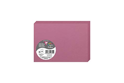 Clairefontaine 22355C - Packung mit 25 Karten Pollen, Format C6 (11x15,5cm), 210g, gefaltet, ideal für Einladungen und Korrespondenz, Hortensienrosa, 1 Pack von Clairefontaine