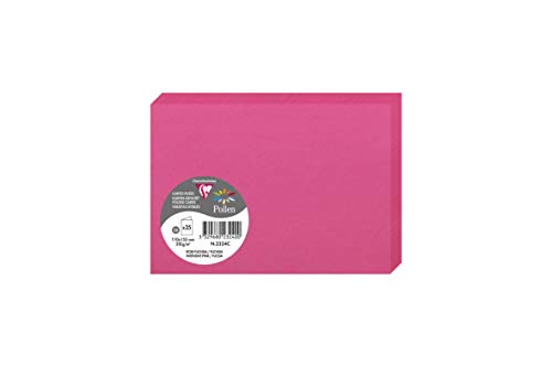 Clairefontaine 2324C Packung mit 25 Doppelkarten Pollen, 210g, in Format C6, 110 x 155mm, fuchsia von Clairefontaine