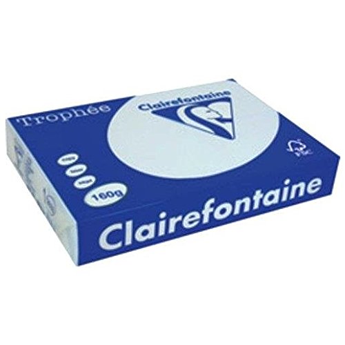 Clairefontaine 2633C - Ries mit 250 Blatt Druckerpapier / Kopierpapier Trophée, DIN A4 (21x29,7 cm), 160g, Blau Pastellfarbe, 1 Ries von Clairefontaine