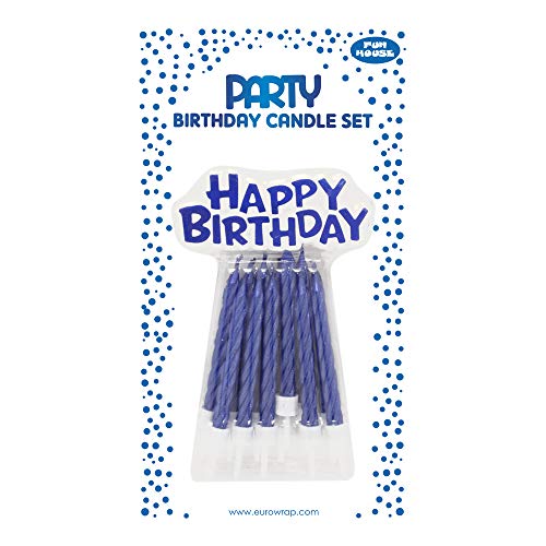 Clairefontaine 26571-BC - Set mit 36 Geburtstagskerze, deal für Kuchendekoration, Blau, 1 Set von Eurowrap