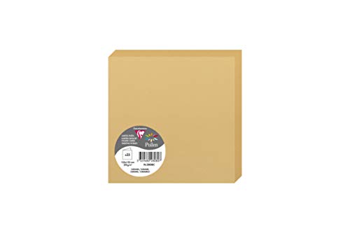 Clairefontaine 2808C Packung (mit 25 Doppelkarten Pollen, Gefaltet, 135 x 135 mm) 210g, Karamel von Clairefontaine