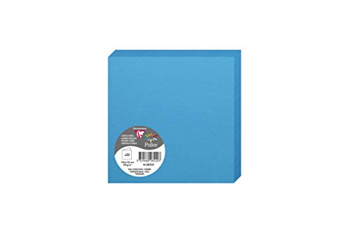 Clairefontaine 2822C Packung (mit 25 Doppelkarten Pollen, Gefaltet, 135 x 135 mm) 210g, türkis von Clairefontaine