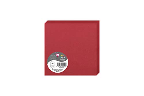 Clairefontaine 2825C Packung (mit 25 Doppelkarten Pollen, Gefaltet, 135 x 135 mm) 210g, kirschrot von Clairefontaine