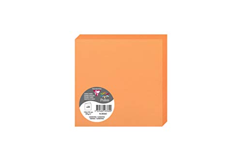 Clairefontaine 2836C Packung (mit 25 Doppelkarten Pollen, Gefaltet, 135 x 135 mm) 210g, clementine von Clairefontaine