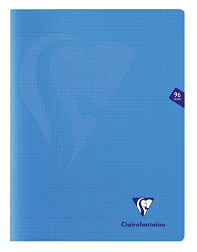 Clairefontaine 323362C - Packung mit 10 Heften Mimesys DIN A4+, 24x32cm, 48 Blatt kariert, 90g, Einband PP, Blau, 1 Pack von Clairefontaine