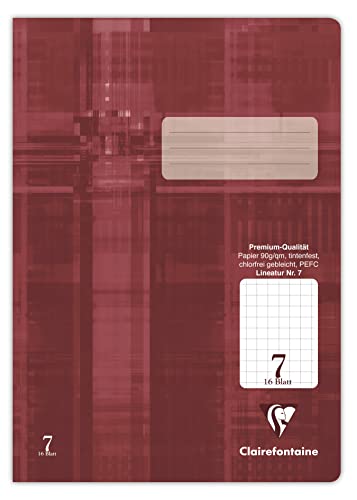 Clairefontaine 331007C - Packung mit 25 Heften, ideal für die Schule, DIN A4, Lineatur 7 kariert 7x7mm, 16 Blatt, 90g, Bordeaux, 1 Pack Clairefontaine 331007C - Packung mit 25 Heften, ideal für die Schule, DIN A4, Lineatur 7 kariert 7x7mm, 16 Blatt, 90g, Bordeaux, 1 Pack von Clairefontaine