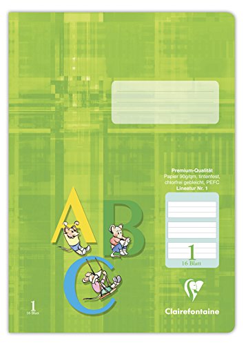 Clairefontaine 331051C - Packung mit 25 Schulheften DIN A4, 16 Blatt, 90g, grüne Lineatur 1 liniert für 1. Schuljahr, Zitrusgrün, 1 Pack Clairefontaine 331051C - Packung mit 25 Schulheften DIN A4, 16 Blatt, 90g, grüne Lineatur 1 liniert für 1. Schuljahr, Zitrusgrün, 1 Pack von Clairefontaine