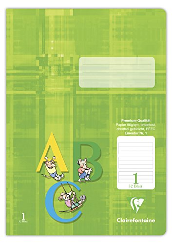 Clairefontaine 331601C - Packung mit 25 Heften, ideal für die Schule, DIN A4, Lineatur 1 liniert für 1. Schuljahr, Zitrusgrün, 32 Blatt, 90g , 1 Pack Clairefontaine 331601C - Packung mit 25 Heften, ideal für die Schule, DIN A4, Lineatur 1 liniert für 1. Schuljahr, Zitrusgrün, 32 Blatt, 90g , 1 Pack von Clairefontaine
