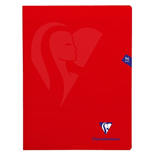 Clairefontaine 333361C - Packung mit 10 Heften Mimesys DIN A4+, 24x32cm, 48 Blatt Französische Lineatur, 90g, Einband PP, Rot, 1 Pack von Clairefontaine