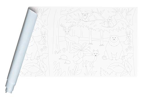 Clairefontaine 34182C - Rolle Freskenpapier / Malpapier mit Vordruck, 120g, 10x0,50mideal für Gruppenaktivitäten, 1 Seite weiß, 1 Seite blau, Wald, 1 Rolle Clairefontaine 34182C - Rolle Freskenpapier / Malpapier mit Vordruck, 120g, 10x0,50mideal für Gruppenaktivitäten, 1 Seite weiß, 1 Seite blau, Wald, 1 Rolle von Clairefontaine
