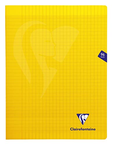 Clairefontaine 343361C - Packung mit 10 Heften Mimesys DIN A4+, 24x32cm, 48 Blatt Französische Lineatur, 90g, Einband PP, Gelb, 1 Pack von Clairefontaine