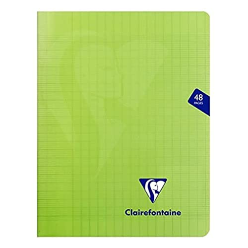 Clairefontaine 353751C - Schulheft / Heft Mimesys 17x22 cm, 24 Blatt 90g, französische Lineatur, geheftet, Einband aus PP, Grün, 1 Stück von Clairefontaine