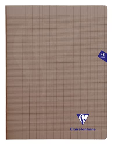 Clairefontaine 363311C - Schuheft /Heft Mimesys, DIN A4+ 24x32 cm, 24 Blatt 90g, französische Lineatur, geheftet, Einband aus PP, Grau, 1 Stück von Clairefontaine