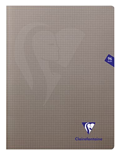 Clairefontaine 363362C - Packung mit 10 Heften Mimesys DIN A4+, 24x32cm, 48 Blatt kariert, 90g, Einband PP, Grau, 1 Pack von Clairefontaine