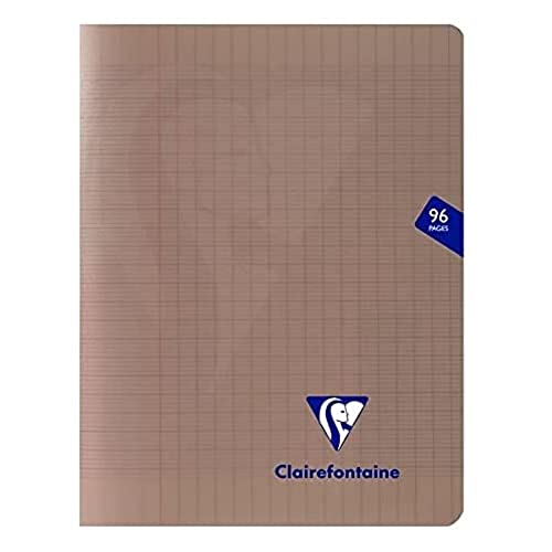 Clairefontaine 363741C - Schuheft /Heft Mimesys, 17x22 cm, 48 Blatt 90g, französische Lineatur, geheftet, Einband aus PP, Grau, 1 Stück von Clairefontaine