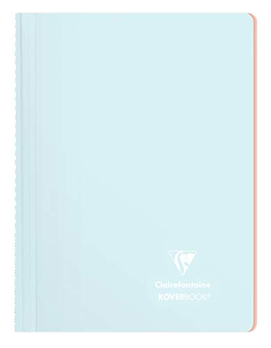 Clairefontaine 376781C - Heft Koverbook Blush mit Spiralbindung A4 21x29,7 cm, 80 Blatt liniert, 90 g, farbig sortiert, 1 Stück von Clairefontaine